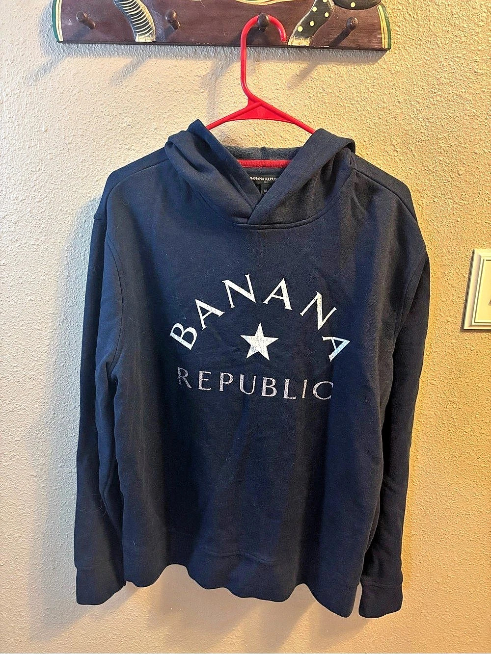 Banana Republic Star Logo Hoodie Pullover Black XL